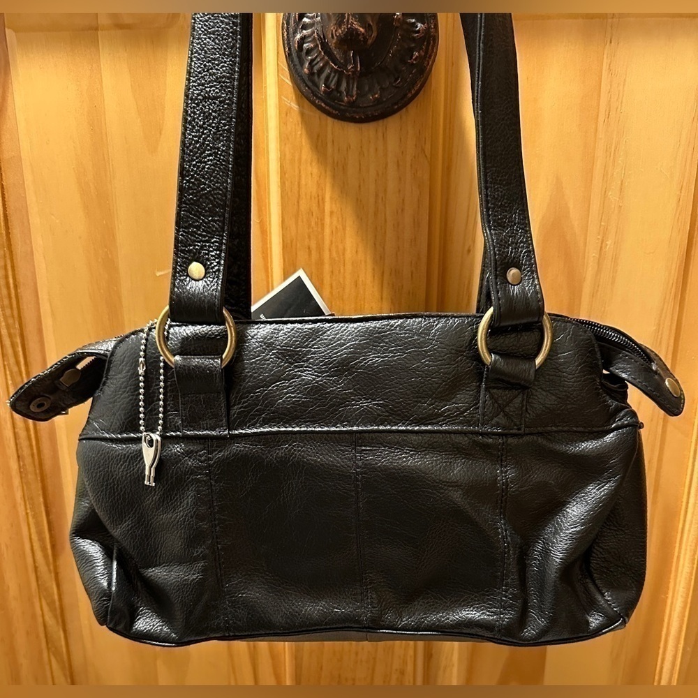 NWT Roma Leather Locking Concealment Purse Black Dual Handle Med Sz Multi Pocket - Picture 2 of 16